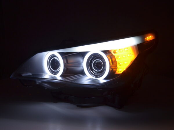 Phares xenon angel eyes CCFL BMW Série 5 E60 / E61 03-04 noir - – Image 4