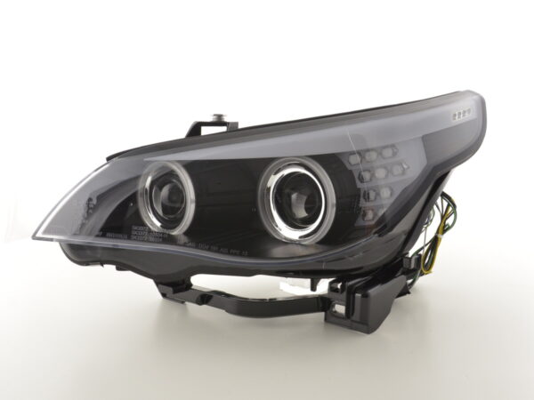 Phares xenon angel eyes CCFL BMW Série 5 E60 / E61 03-04 noir - – Image 5