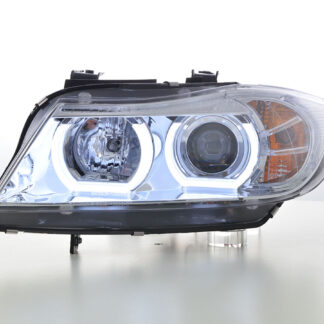Phares Xenon Daylight LED look DRL BMW Série 3 E90 / E91 05-08 chrome -