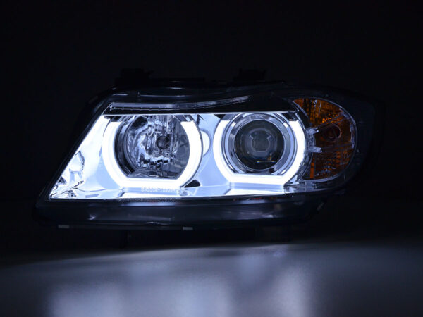 Phares Xenon Daylight LED look DRL BMW Série 3 E90 / E91 05-08 chrome - – Image 2