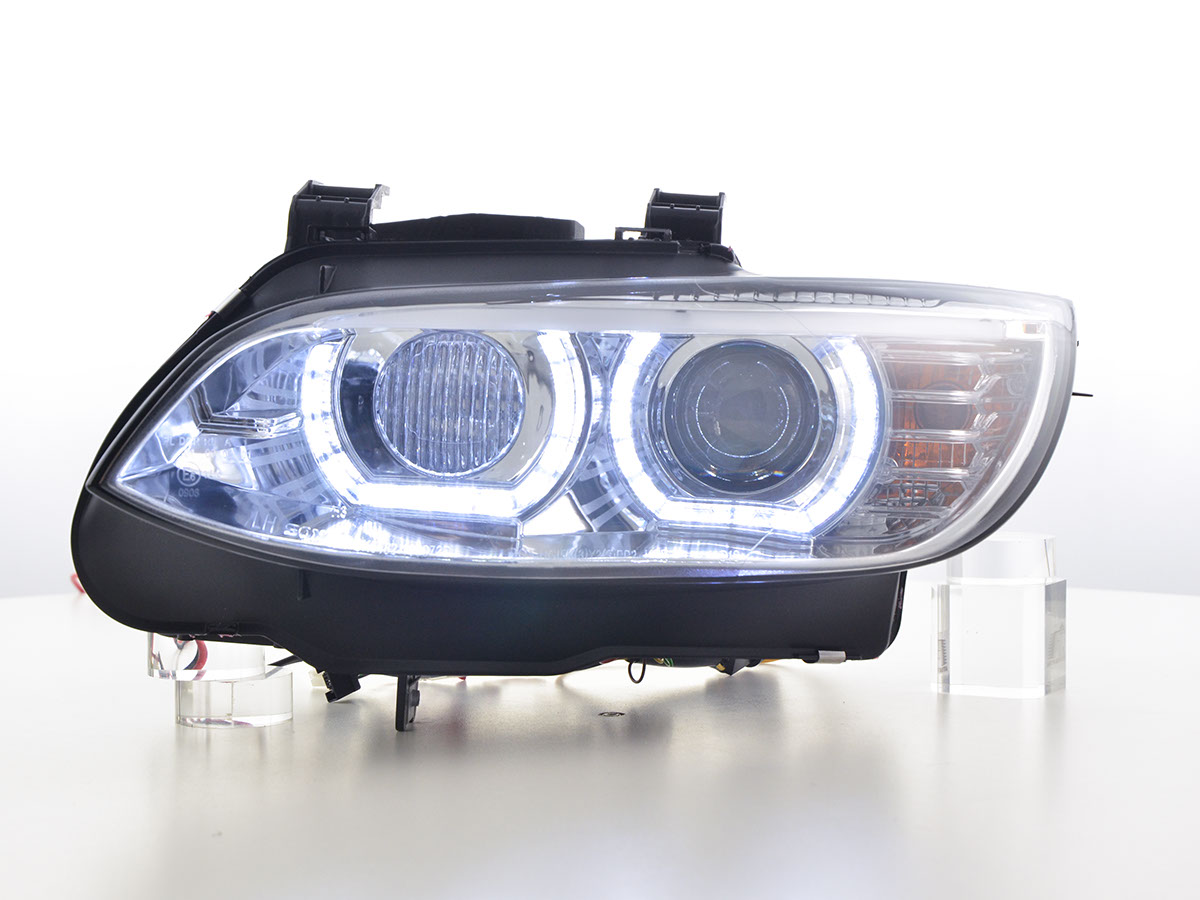 Phares Xenon Daylight LED feux de jour BMW Série 3 E92 / E93 06-10 chrome -