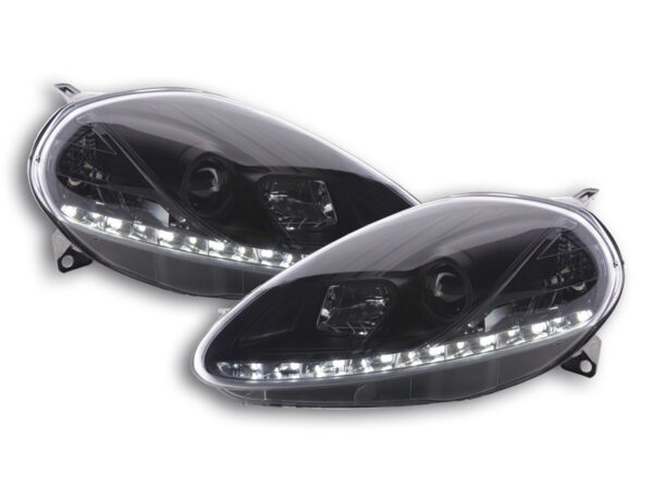 Phare Daylight LED feux de jour Fiat Grande Punto 199 noir -