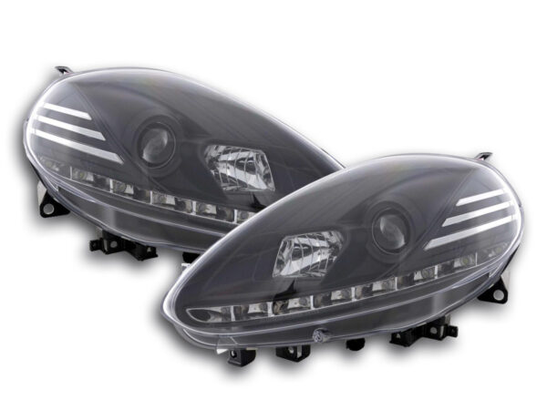 Phare Daylight LED feux de jour Fiat Punto Evo 09- noir -