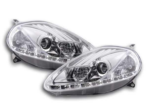 Phare Daylight LED DRL look Fiat Grande Punto type 199 05-08 chrome -