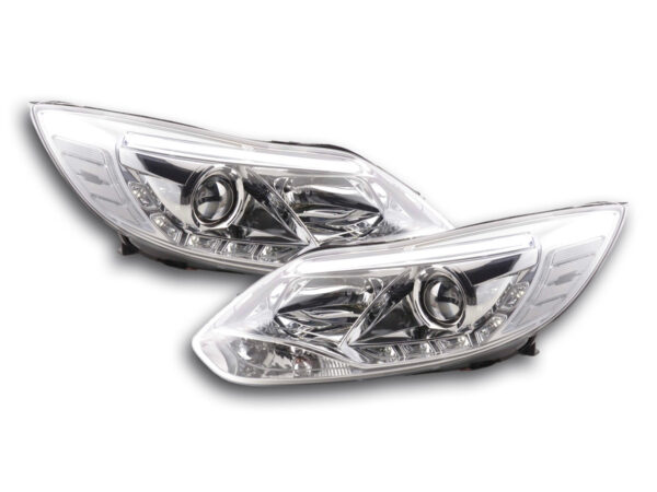 Phare Daylight LED DRL look Ford Focus 3 2010- chrome -