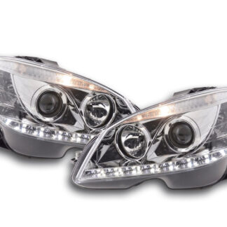 Phare Daylight LED DRL look Mercedes Classe C W204 07-10 chrome -