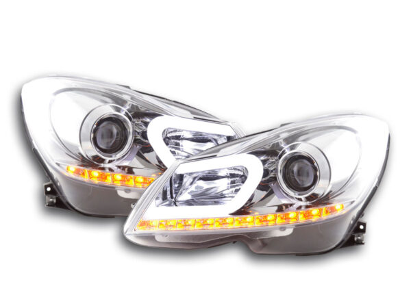 Phare Daylight LED DRL look Mercedes Classe C W204 11-14 chrome -