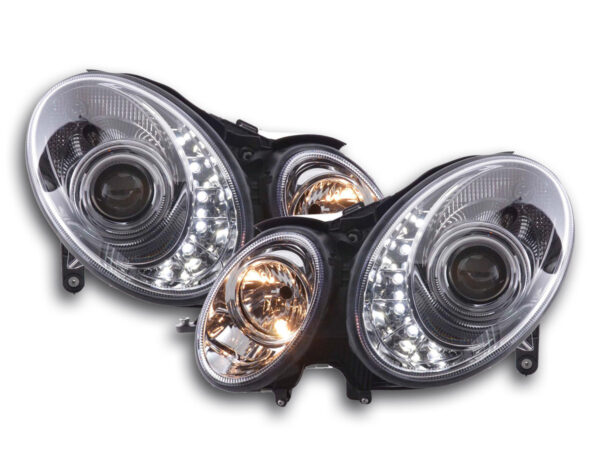 Phare Daylight LED DRL look Mercedes Classe E 211 02-06 chrome -