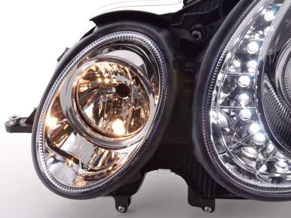 Phare Daylight LED DRL look Mercedes Classe E 211 02-06 chrome - – Image 6