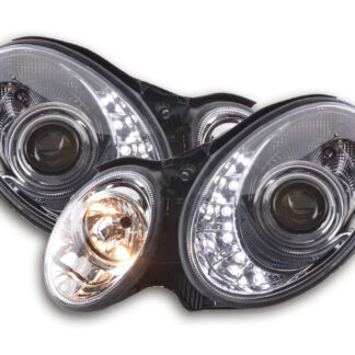 Phare Daylight LED DRL look Mercedes Classe E type W211 02-06 chrome -