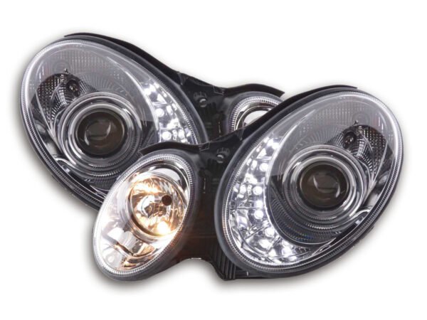 Phare Daylight LED DRL look Mercedes Classe E type W211 02-06 chrome -