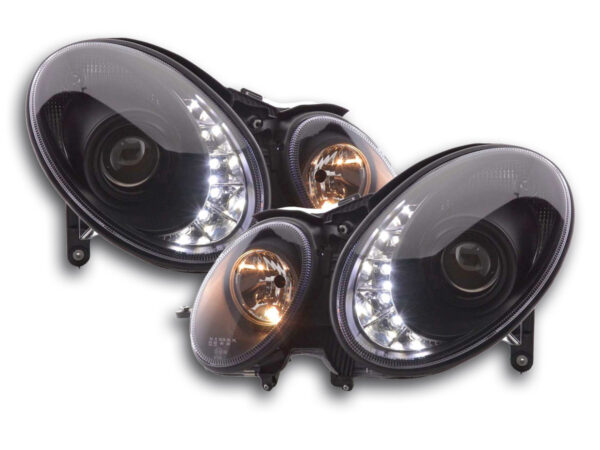 Phare Daylight LED DRL look Mercedes Classe E type W211 02-06 noir -