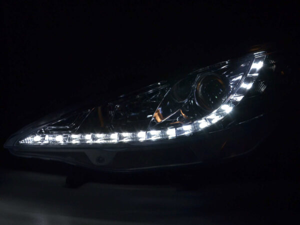 Phares Daylight LED feux de jour Peugeot 207 06- chrome - – Image 3