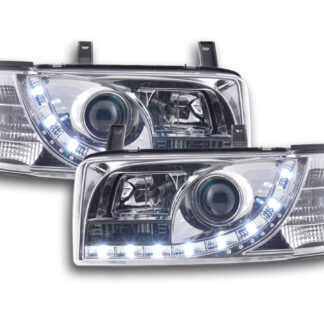 Phare Daylight LED look DRL VW Bus type T4 90-96 chromé pour conduite à droite -