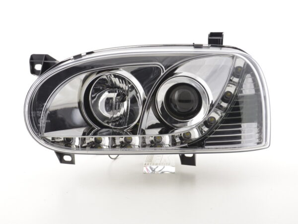 Phare Daylight LED DRL look VW Golf 3 type 1HXO 1EXO 91-97 chrome - – Image 3
