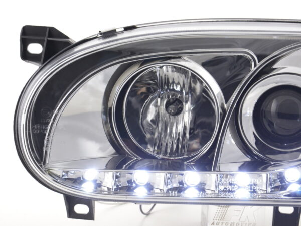 Phare Daylight LED DRL look VW Golf 3 type 1HXO 1EXO 91-97 chrome - – Image 4