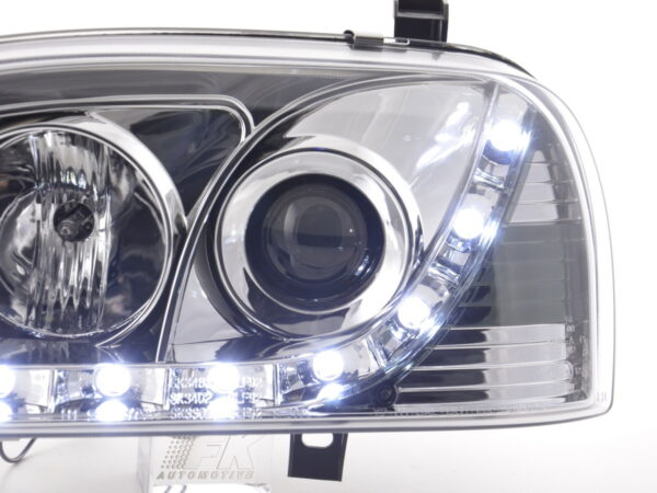 Phare Daylight LED DRL look VW Golf 3 type 1HXO 1EXO 91-97 chrome - – Image 5