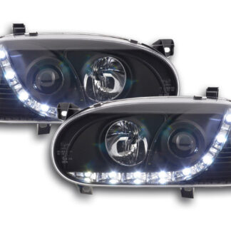 Phare Daylight LED DRL look VW Golf 3 type 1HXO 1EXO 91-97 noir -