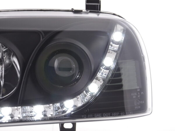 Phare Daylight LED feux de jour VW Golf 3 91-97 noir pour conduite à droite - – Image 5
