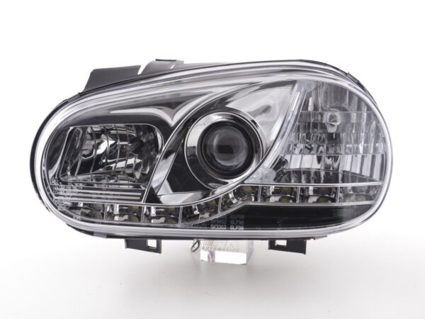 Phare Daylight LED look DRL VW Golf 4 type 1J 98-03 chromé pour conduite à droite - – Image 3