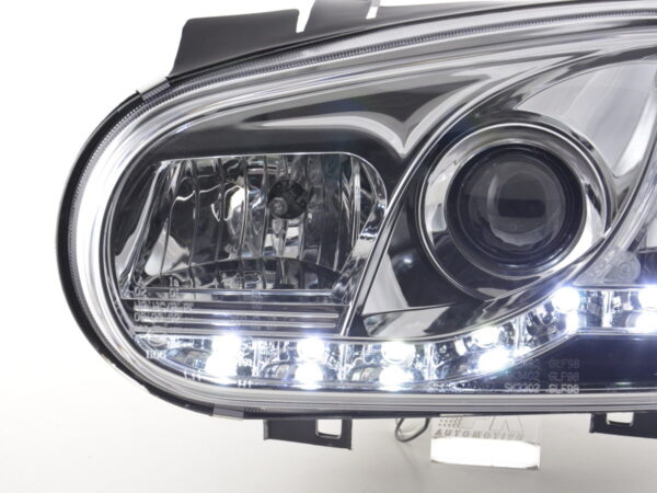 Phare Daylight LED look DRL VW Golf 4 type 1J 98-03 chromé pour conduite à droite - – Image 4