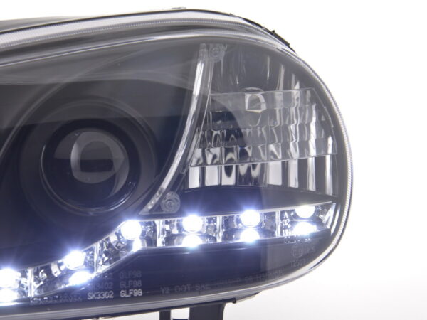 Phare Daylight LED look DRL VW Golf 4 type 1J 98-03 noir pour conduite à droite - – Image 5