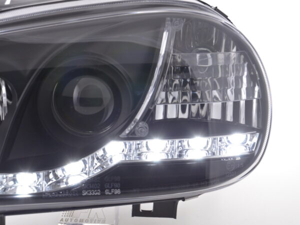 Phares Daylight LED feux de jour VW Golf 4 97-03 noir pour conduite à droite - – Image 5