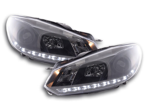 Phare Daylight LED feux diurnes VW Golf 6 type 1K 08- noir pour conduite à droite -