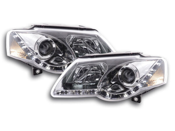 Phare Daylight LED look DRL VW Passat type 3C 05- chromé pour conduite à droite -