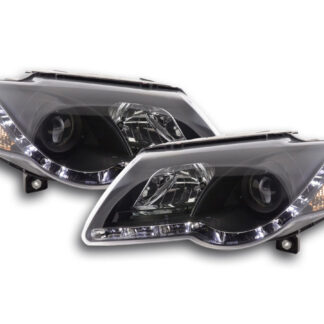 Phare Daylight LED look DRL VW Passat type 3C 05- noir pour conduite à droite -