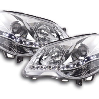 Phare Daylight LED look DRL VW Polo type 9N3 05-09 chromé pour conduite à droite -