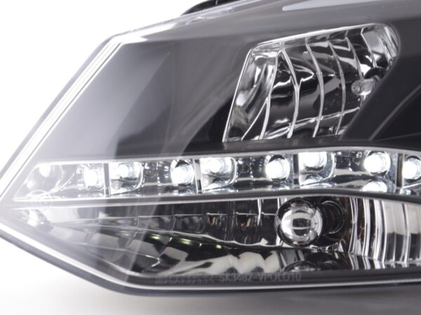 Phare de jour Feux de jour à LED VW Polo 6R 09- noir pour véhicules avec direction à droite - – Image 4