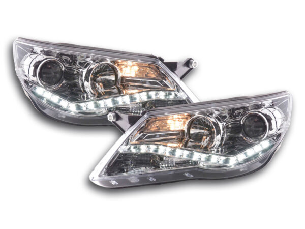 Phares Daylight LED feux de jour VW Tiguan 07-11 chrome -