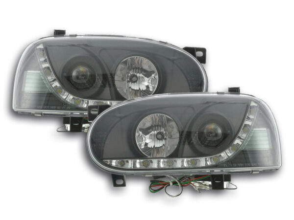 Phare Daylight LED feux de jour VW Golf 3 91-97 noir -