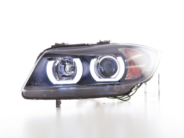 Phare avant Xenon Daylight LED DRL look BMW Série 3 E90 / E91 05-08 noir -
