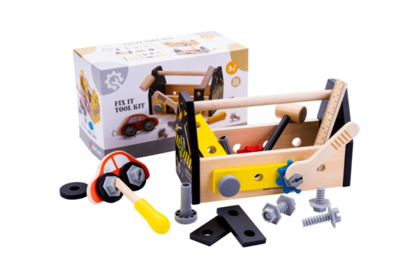 Toy workbenches Boîte à outils 33 pièces Junior Bois Noir - Dorjee – Image 7