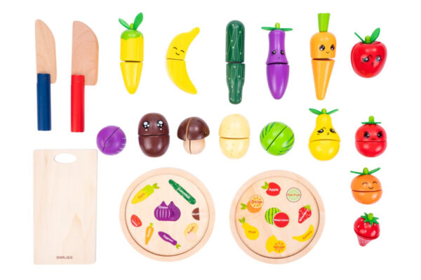 Toy food Set de jouets à sculpter en bois Fruits et légumes - Dorjee – Image 14
