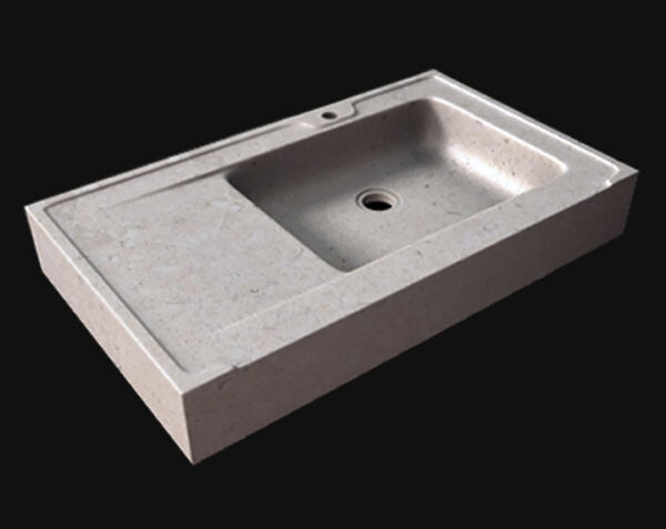 Evier en pierre Bastide 1 bac - 90 x 60 x 15 - Charmot Clair Adouci - COMPTOIR DES PIERRES – Image 3