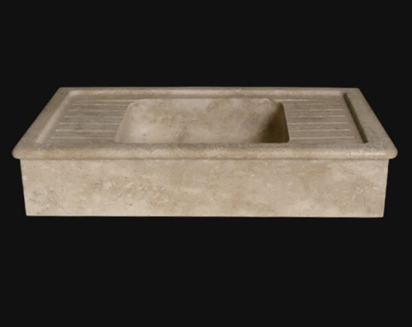 Evier en pierre Savigny - 140 x 60 x 15 - Bleu de Lignières Adouci - COMPTOIR DES PIERRES – Image 3