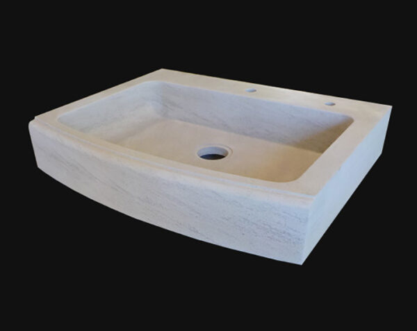 Evier en pierre Mougins 1 bac - 140 x 65 x 18 - Comblanchien Clair Adouci - COMPTOIR DES PIERRES – Image 3