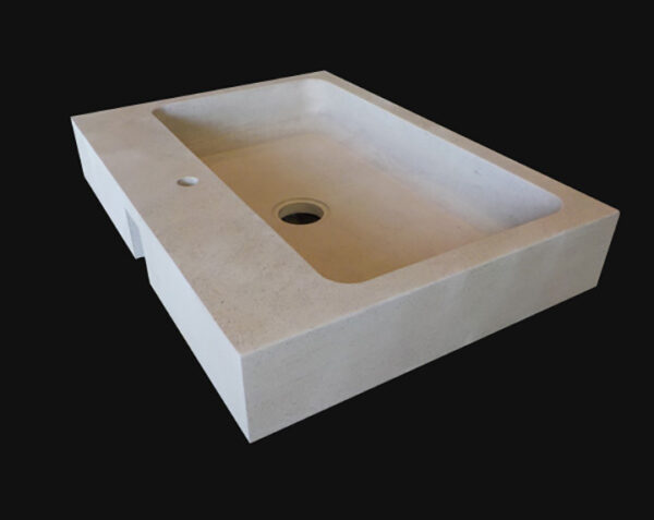 Evier en pierre 1 bac Aigues - 100 x 60 x 15 - Charmot Clair Adouci - COMPTOIR DES PIERRES – Image 4