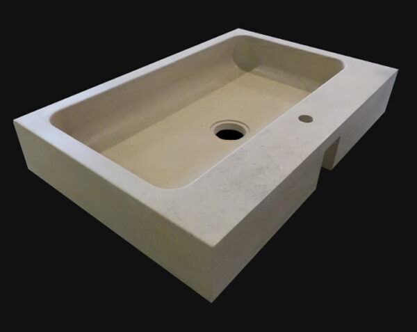 Evier en pierre 1 bac Aigues - 100 x 60 x 15 - Charmot Clair Adouci - COMPTOIR DES PIERRES – Image 6