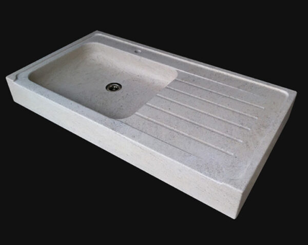 Evier en pierre Citeaux 1 bac - 90 x 60 x 20 - Charmot Clair Adouci - COMPTOIR DES PIERRES – Image 4