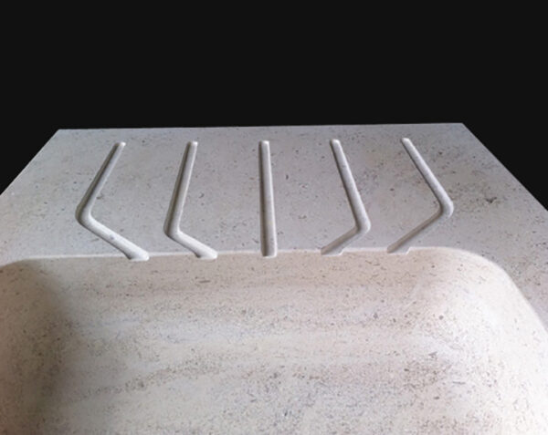 Evier en pierre Meursault - 100 x 60 x 15 - Charmot Clair Adouci - COMPTOIR DES PIERRES – Image 5