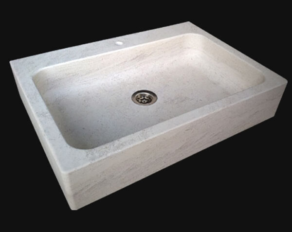 Evier en pierre 1 bac Aigues - 100 x 60 x 15 - Charmot Clair Adouci - COMPTOIR DES PIERRES – Image 7