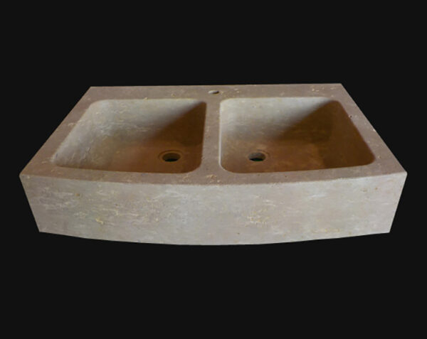 Evier en pierre Mougins 2 bac - 110 x 65 x 15 - Lanvignes Antiquaire - COMPTOIR DES PIERRES – Image 3