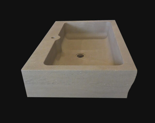 Evier en pierre Castellane 1 bac - 80 x 65 x 15 - Charmot Doré Adouci - COMPTOIR DES PIERRES – Image 4