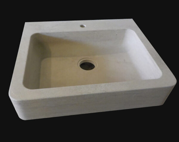 Evier en pierre Bonnieux 1 bac - 90 x 60 x 15 - Charmot Doré Adouci - COMPTOIR DES PIERRES – Image 3