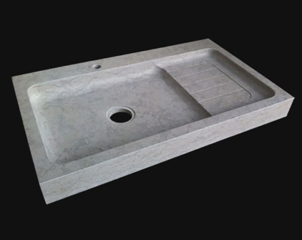 Evier en pierre Avignon - 170 x 60 x 10 - Charmot Clair Adouci - COMPTOIR DES PIERRES – Image 3