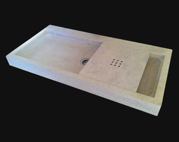 Evier en pierre Ménerbes 1 bac - 90 x 60 x 10 - Charmot Doré Adouci - COMPTOIR DES PIERRES – Image 5